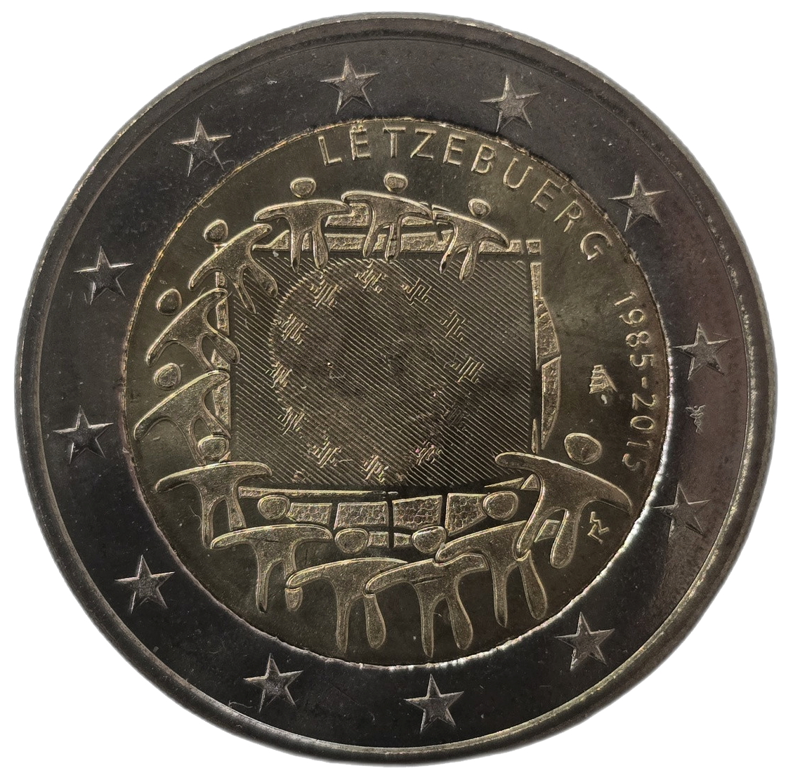 2 euros conmemorativa XXX Aniversario de la Bandera Europea